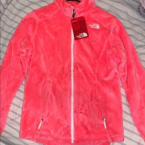 North face fuzzy zip up jacket
